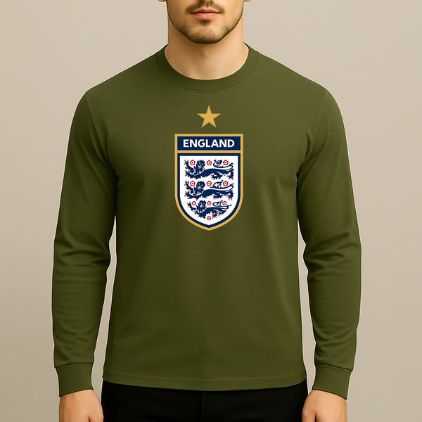 Men's England National Soccer Team Long Sleeve T-Shirt
