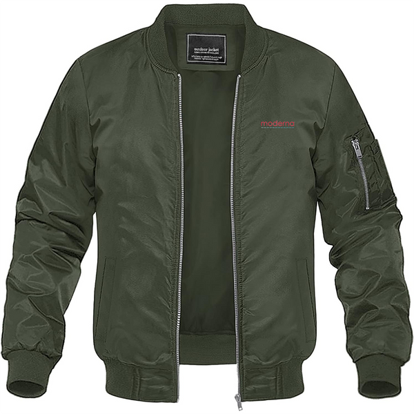 Men's Moderna Logo Lightweight Bomber Jacket Windbreaker Softshell Varsity Jacket Coat