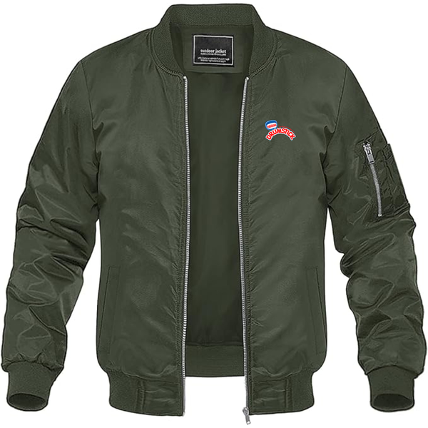 Men's Drumstick Logo Lightweight Bomber Jacket Windbreaker Softshell Varsity Jacket Coat
