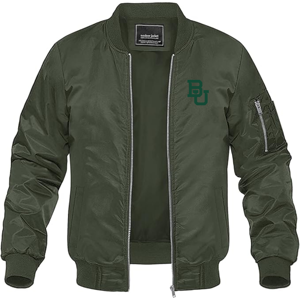 Men's  Baylor Bears Lightweight Bomber Jacket Windbreaker Softshell Varsity Jacket Coat