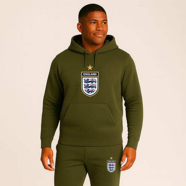 Men's England National Soccer Team Logo Hoodie Joggers Set