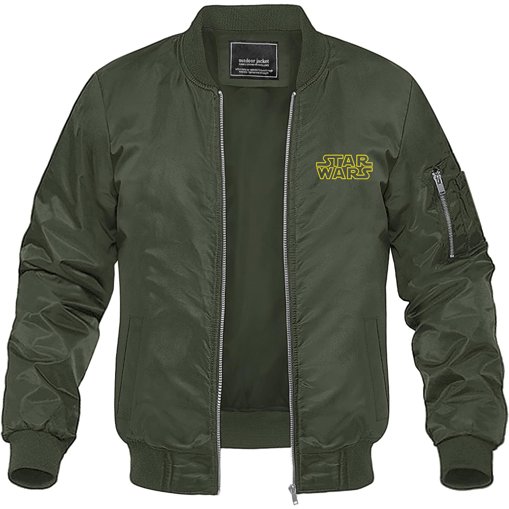 Men's Star Wars Movie Lightweight Bomber Jacket Windbreaker Softshell Varsity Jacket Coat