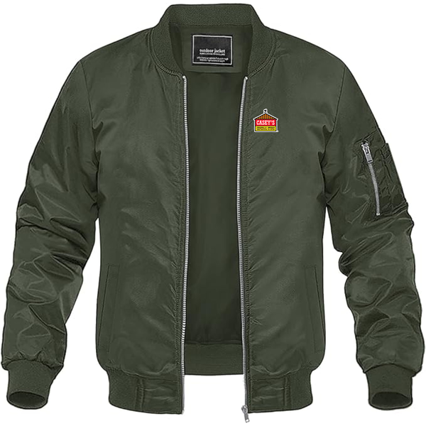 Men's Casey's General Store Lightweight Bomber Jacket Windbreaker Softshell Varsity Jacket Coat