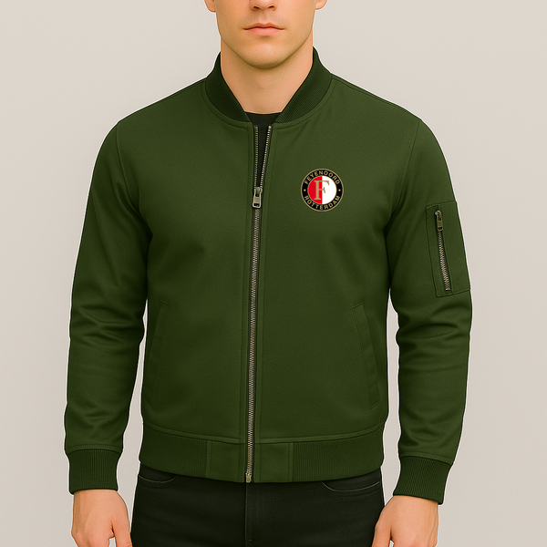 Men's Feyenoord FC Lightweight Bomber Jacket Windbreaker Softshell Varsity Jacket Coat