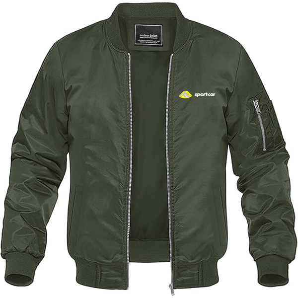 Men's AC Sport Car Logo Lightweight Bomber Jacket Windbreaker Softshell Varsity Jacket Coat