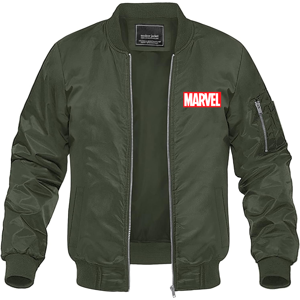 Men's Marvel Comics Superhero Lightweight Bomber Jacket Windbreaker Softshell Varsity Jacket Coat