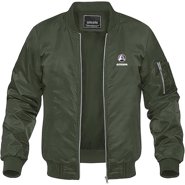 Men's Aixam  Logo Lightweight Bomber Jacket Windbreaker Softshell Varsity Jacket Coat
