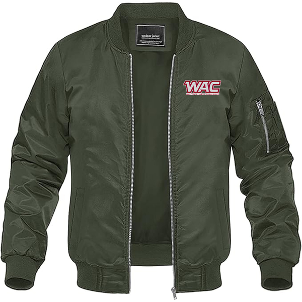 Men's  Western Athletic Conference  Lightweight Bomber Jacket Windbreaker Softshell Varsity Jacket Coat