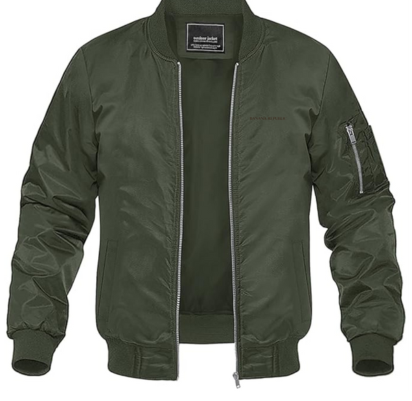 Men's Banana Republic Lightweight Bomber Jacket Windbreaker Softshell Varsity Jacket Coat