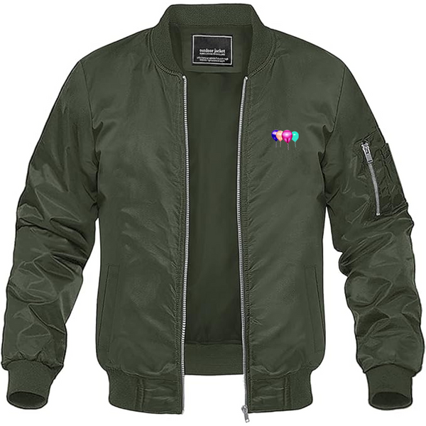 Men's Balloon-Emojis Logo Lightweight Bomber Jacket Windbreaker Softshell Varsity Jacket Coat