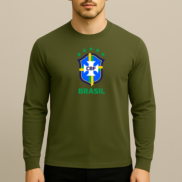 Men's Brasil National Soccer Team Long Sleeve T-Shirt