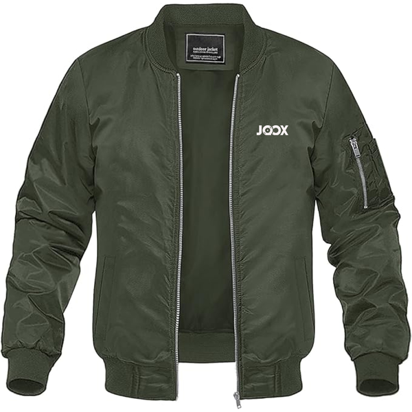 Men's  Joox Logo Lightweight Bomber Jacket Windbreaker Softshell Varsity Jacket Coat