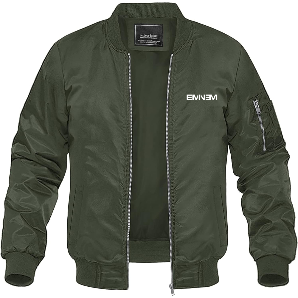 Men's Eminem Music Lightweight Bomber Jacket Windbreaker Softshell Varsity Jacket Coat