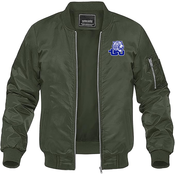 Men's Tennessee State Tigers Lightweight Bomber Jacket Windbreaker Softshell Varsity Jacket Coat