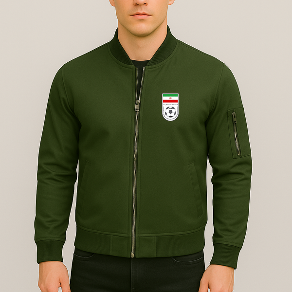 Men's Iran National Soccer Team Lightweight Bomber Jacket Windbreaker Softshell Varsity Jacket Coat