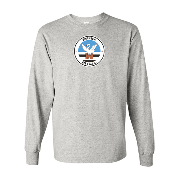 Men's Swansea City Soccer Gildan Heavy Cotton Long Sleeve T-Shirt