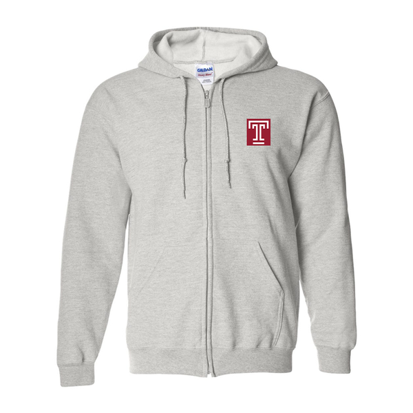 Men's Temple Owls Gildan  Heavy Blend Full Zip Hooded Sweatshirt