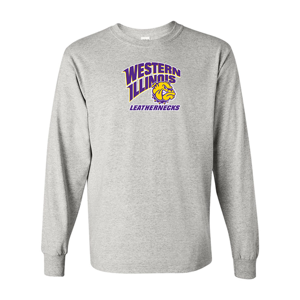 Men's Western Illinois Leathernecks Gildan Heavy Cotton Long Sleeve T-Shirt