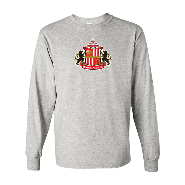 Men's  Sunderland AFC Soccer Gildan Heavy Cotton Long Sleeve T-Shirt