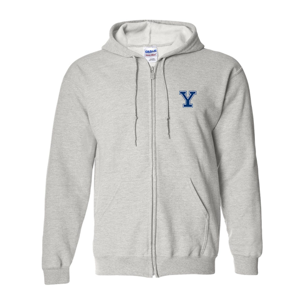 Men's Yale Bulldogs Gildan  Heavy Blend Full Zip Hooded Sweatshirt