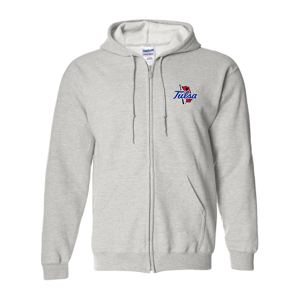 Men's Tulsa Golden Hurricane Gildan  Heavy Blend Full Zip Hooded Sweatshirt