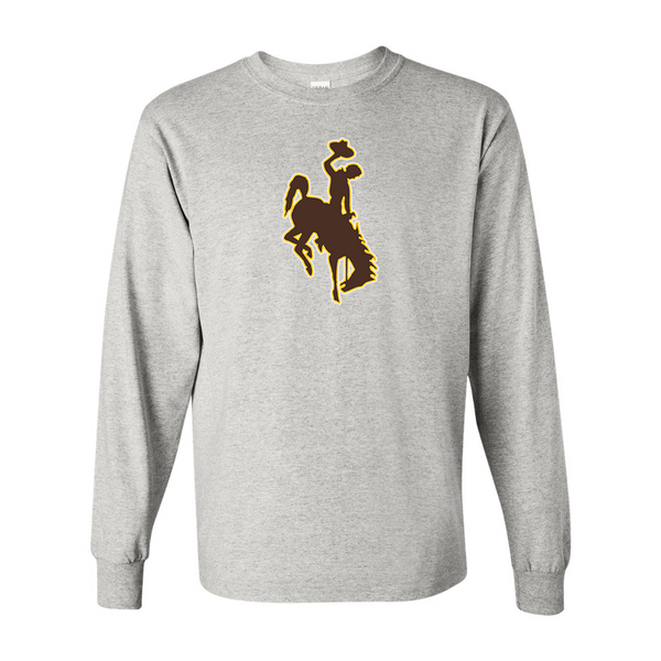 Men's  Wyoming Cowboys Gildan Heavy Cotton Long Sleeve T-Shirt