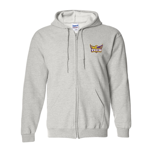 Men's Tennessee Tech Golden Eagles Gildan  Heavy Blend Full Zip Hooded Sweatshirt
