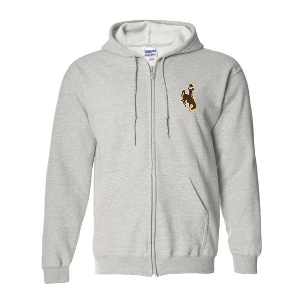 Men's  Wyoming CowboysGildan  Heavy Blend Full Zip Hooded Sweatshirt