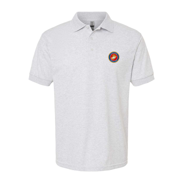 Men's  USMC Emblem Dry Blend Jersey Polo