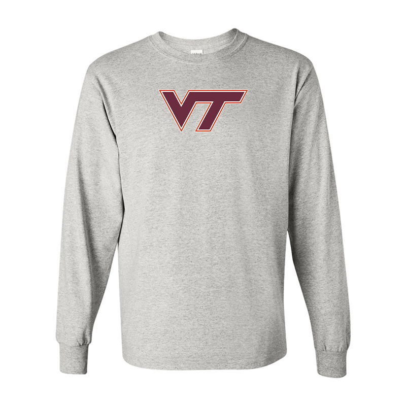 Men's Virginia Tech Hokies  Gildan Heavy Cotton Long Sleeve T-Shirt