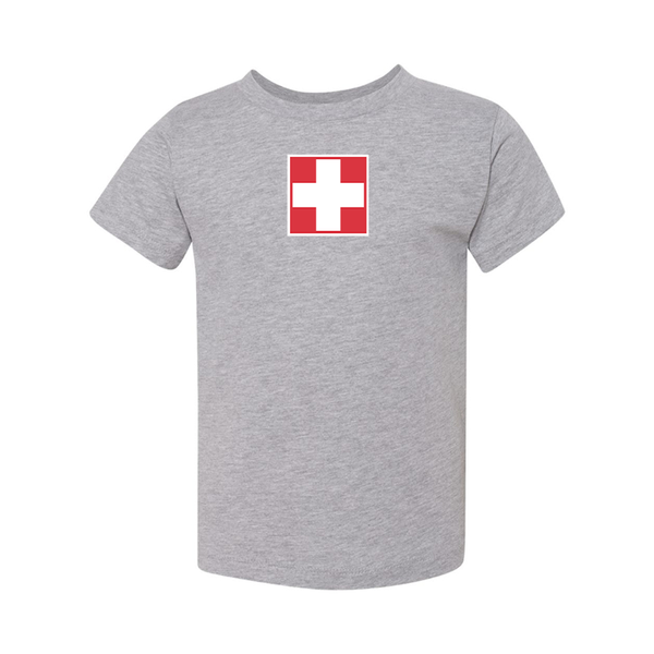 Switzerland National Football Soccer Team BELLA  CANVAS Toddler Jersey Tee