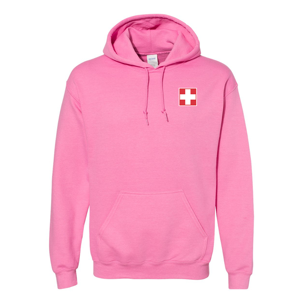Men's  Switzerland National Football Soccer Team Gildan  Heavy Blend Hooded Sweatshirt