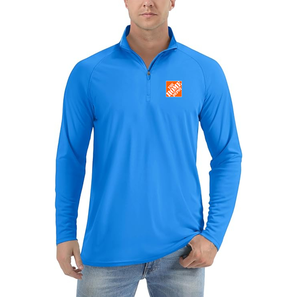 Men's  The Home Depot Lightweight Quarter-Zip Athletic Shirt Long Sleeve Performance
