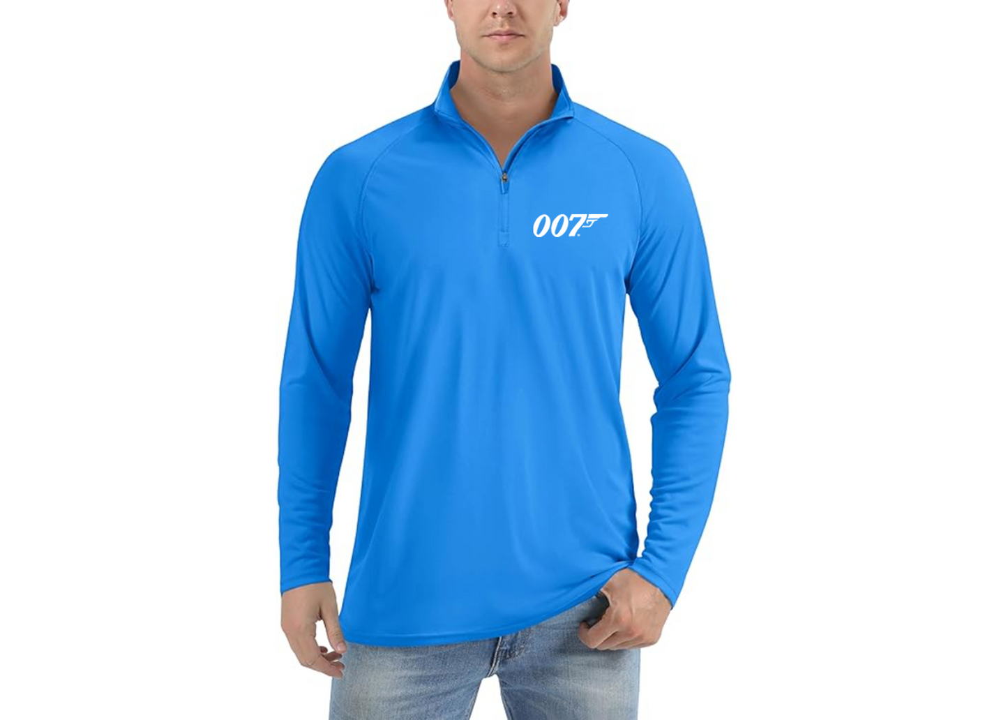 007 James Bond Movie - Lightweight Quarter-Zip Athletic Shirt – Long Sleeve Performance Wear