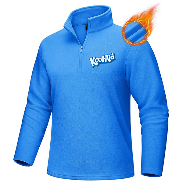 Men's kool-Aid MAGCOMSEN Men_s Quarter-Zip Pullover Polar Fleece Sweatshirt Stand Collar Long Sleeve Shirt for Men Thermal Winter Fall