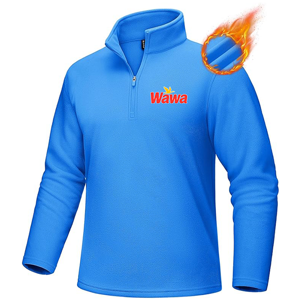 Men's  Wawa Gas Station MAGCOMSEN Men_s Quarter-Zip Pullover Polar Fleece Sweatshirt Stand Collar Long Sleeve Shirt for Men Thermal Winter Fall
