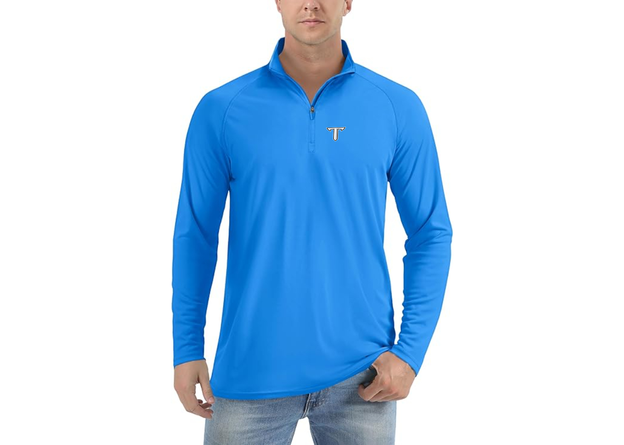 Men's Troy Trojans Lightweight Quarter-Zip Athletic Shirt Long Sleeve Performance Wear
