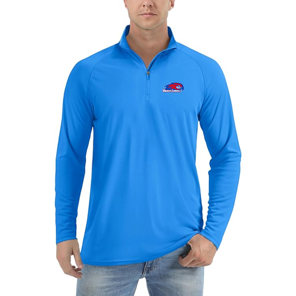 Men's  UMass Lowell River Hawks Lightweight Quarter-Zip Athletic Shirt Long Sleeve Performance