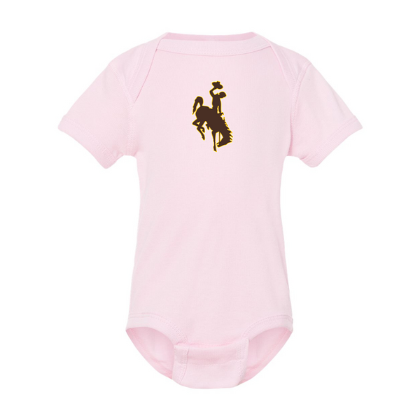 Wyoming Cowboys  Rabbit Skins Infant Baby Rib Bodysuit