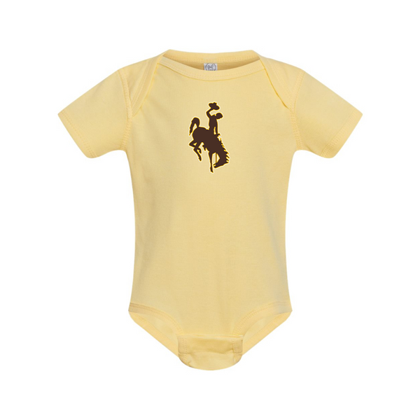 Wyoming Cowboys  Rabbit Skins Infant Baby Rib Bodysuit