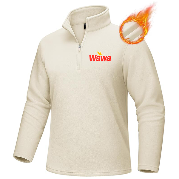 Men's  Wawa Gas Station MAGCOMSEN Men_s Quarter-Zip Pullover Polar Fleece Sweatshirt Stand Collar Long Sleeve Shirt for Men Thermal Winter Fall