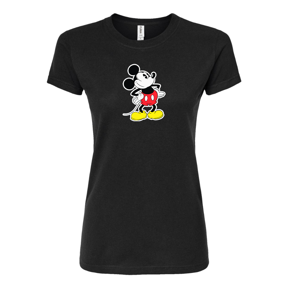 Women's Mickey Mouse Cartoon Round Neck T-Shirt