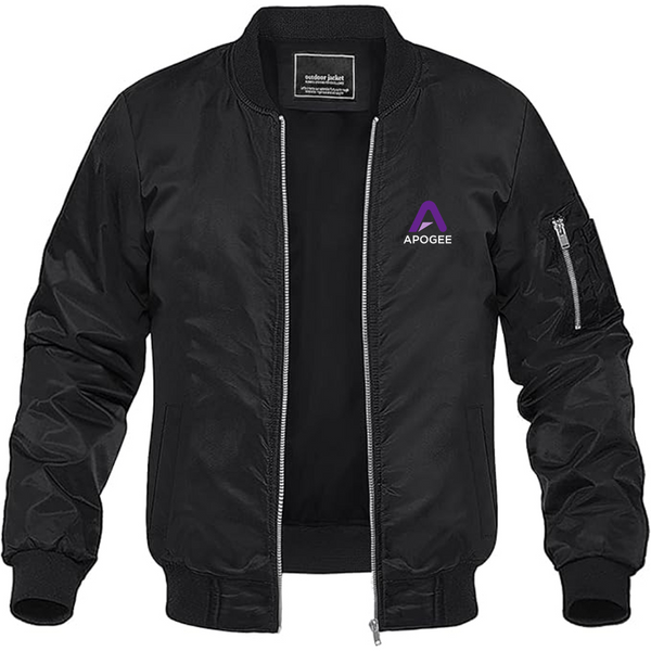 Men's Apogee Electronics Logo Lightweight Bomber Jacket Windbreaker Softshell Varsity Jacket Coat