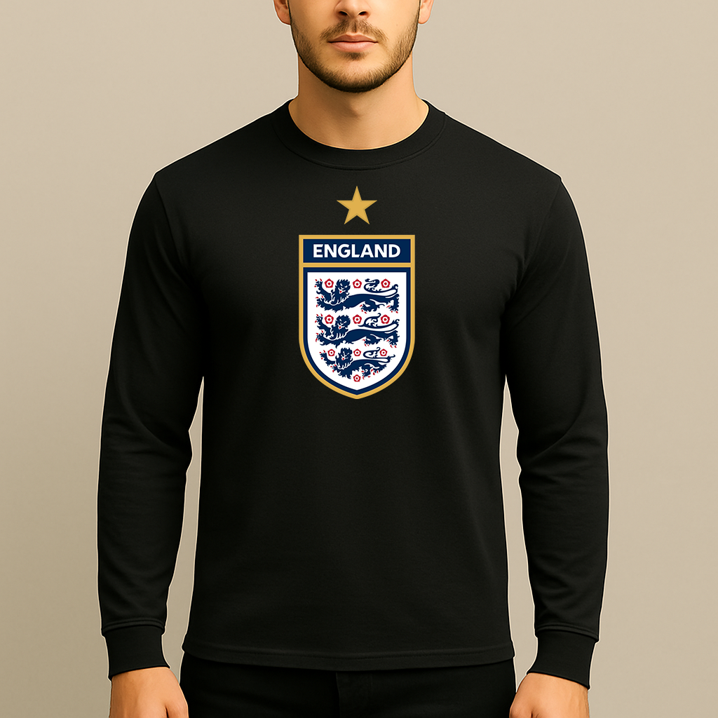 Men's England National Soccer Team Long Sleeve T-Shirt