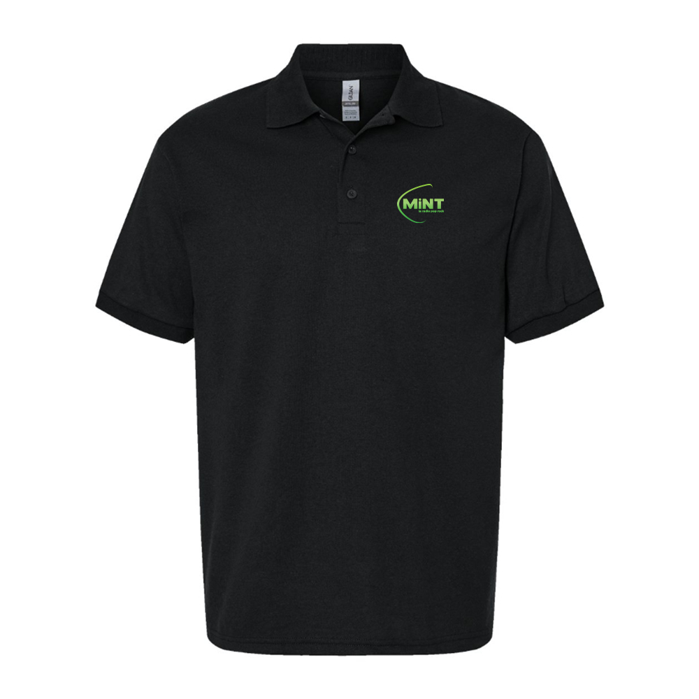 Men's Mint Radio Logo Dry Blend Polo - Black