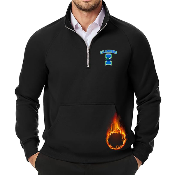 Men's Texas AM CC Islanders  JMIERR Quarter Zip Pullover Heavy Sweatshirts Warm Fleece Sweatshirt Polo Shirt with Pockets