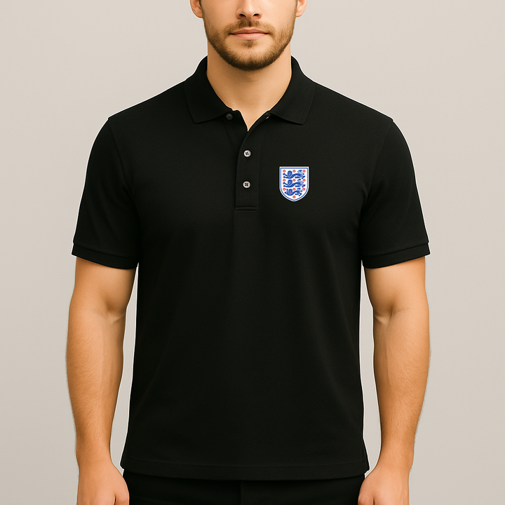 Men's England National Football Team Dry Blend Polo - Black