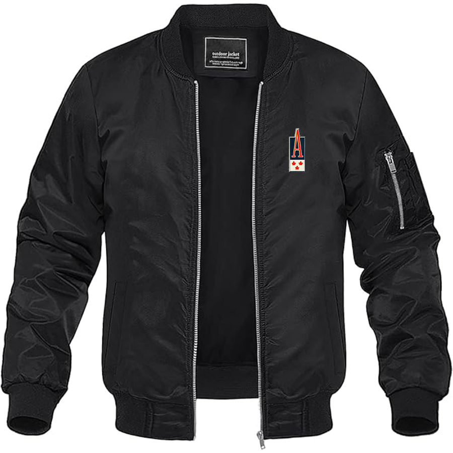 Men's  Acadian Logo Lightweight Bomber Jacket Windbreaker Softshell Varsity Jacket Coat