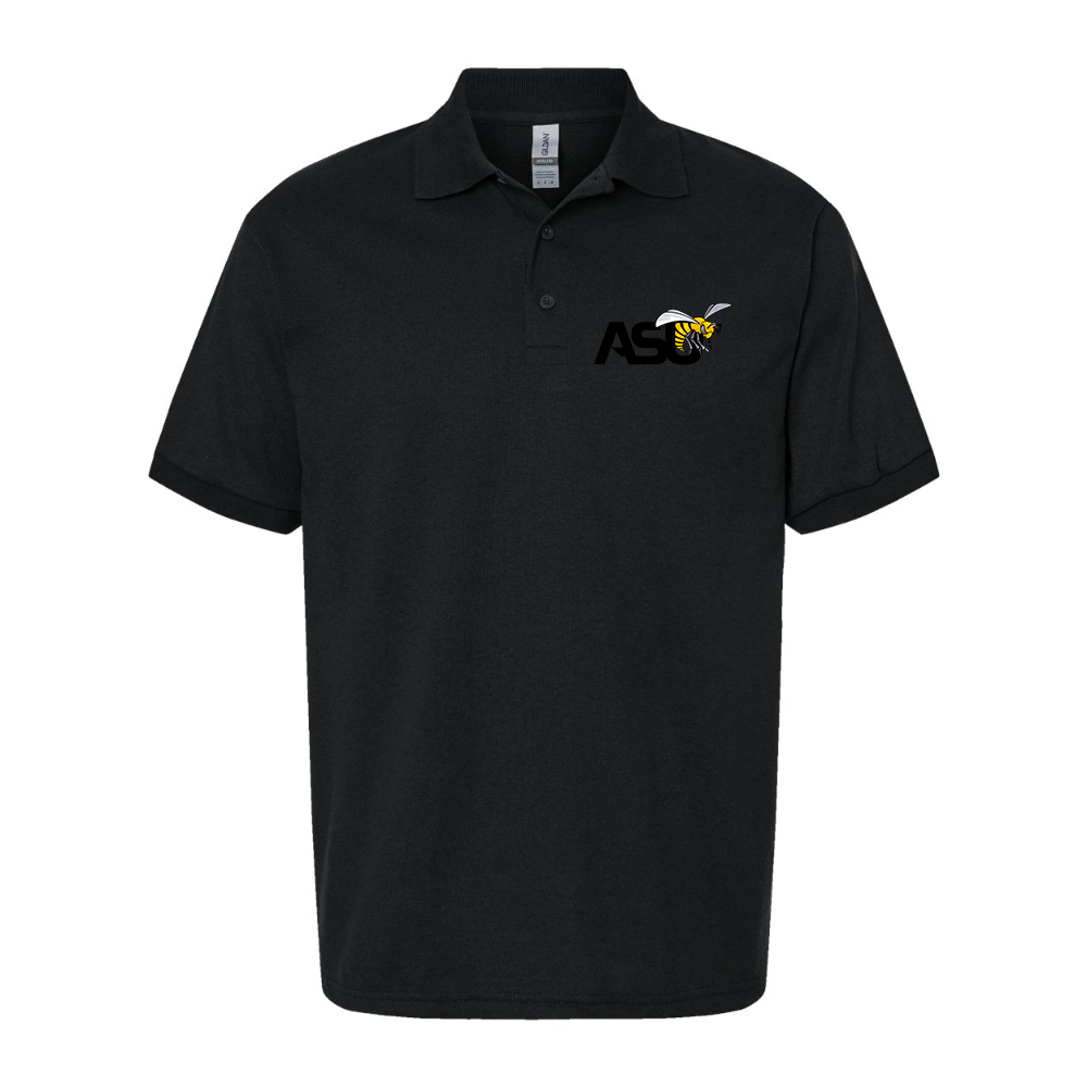 Men's Alabama State Hornets Wildcats Dry Blend Jersey Polo - Black