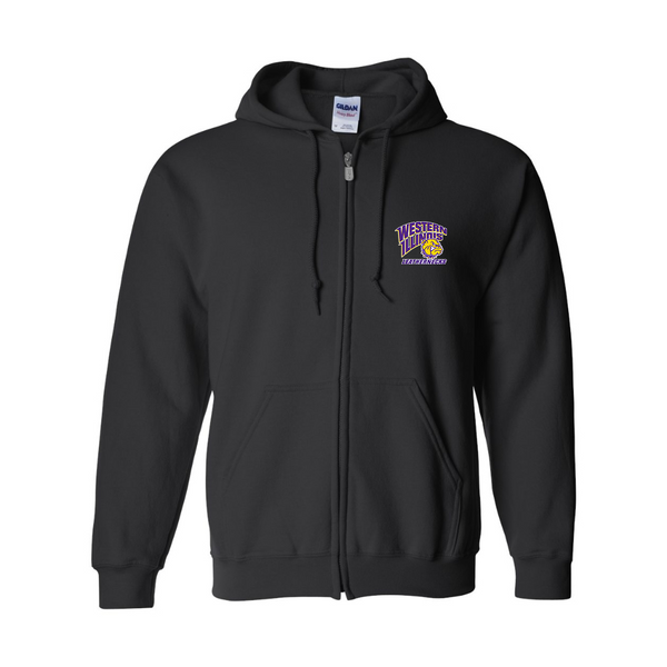 Men's Western Illinois Leathernecks JERZEES NuBlend Full-Zip Hooded Sweatshirt